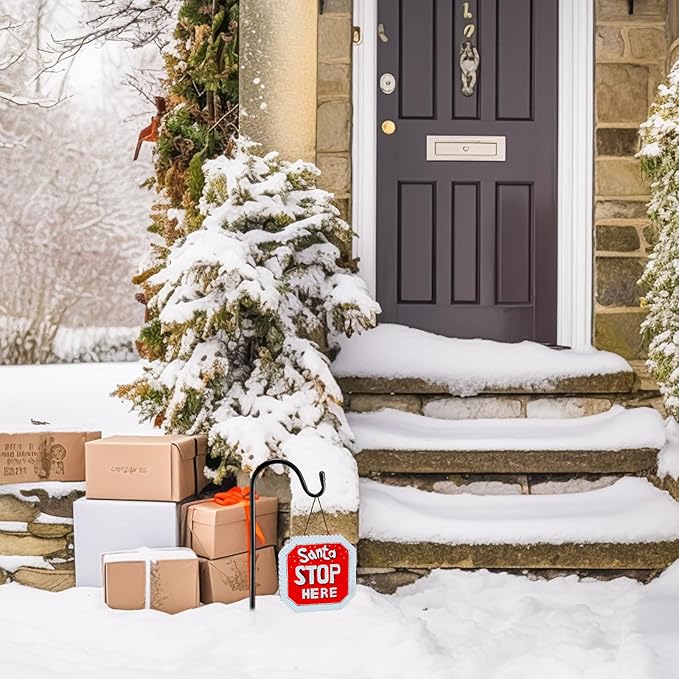 Adjustable Shepherds Hook for Outdoor Metal Rust Resistant Steel Shepard Hooks for Bird Stand Feeder Pole, Weddings Decor, Garden Plant Basket, Outside Hanging Solar Lights (2 Pcs,15inch)