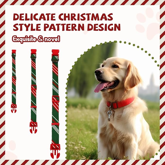 Green Red Dog Collar and Leash Set for Large Dog, Breathable, Anti-Odor & Soft, Comfortable for Sensitive Skin Puppies, 90% Bamboo Rayon, Adjustable Quick-Release Buckle Pet Collar for Large Breeds