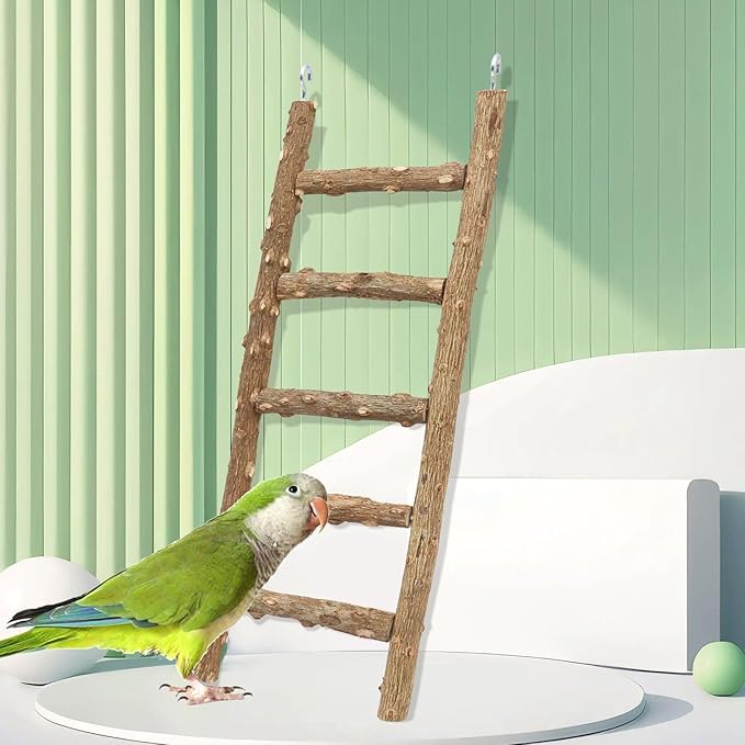 Natural Pepper Wood Parrot Ladder, 5-Step Bird Climbing Toys, Suitable for Parrots, Parakeets, Cockatiels