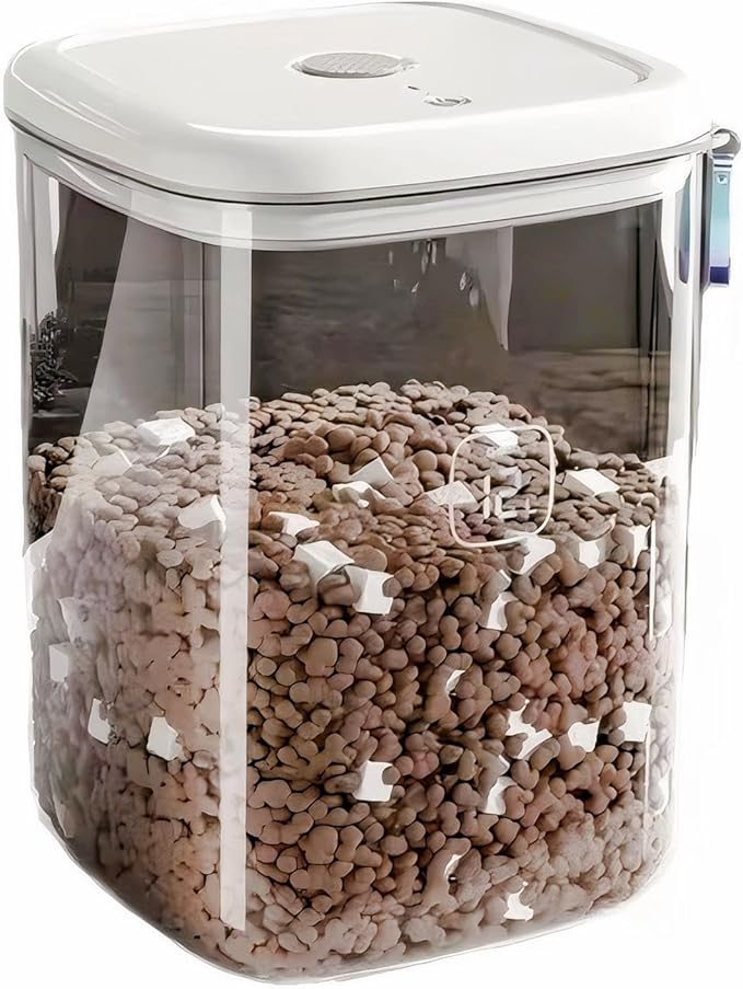Vacuum Sealed Pet Food Storage Container - 6L/12L Airtight Bucket for Cat & Dog Food, Also for Rice & Grains, Pest-Proof (12L)