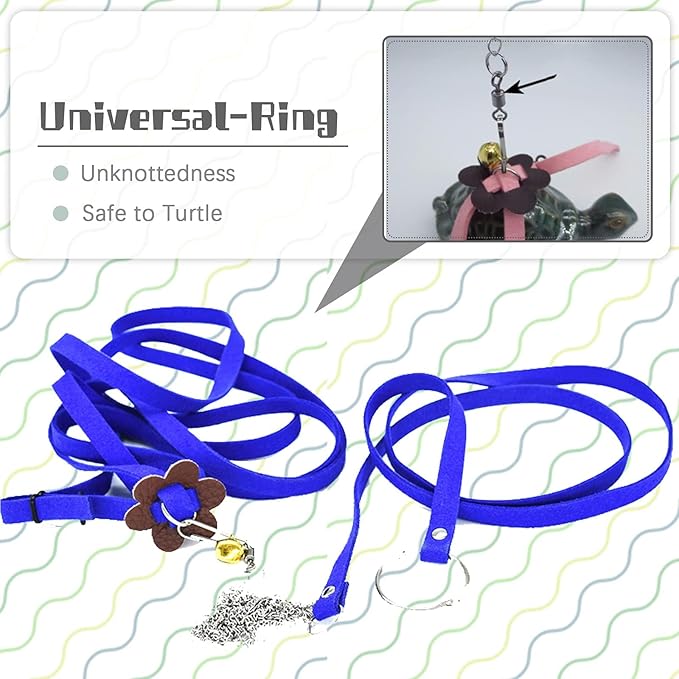QBLEEV Adjustable Turtle Leash Harness, Pet Tortoise Walking Rope with Comfortable Fit, Outdoor Training Control Harness for Hamsters Guinea Pigs Chinchillas Ferrets