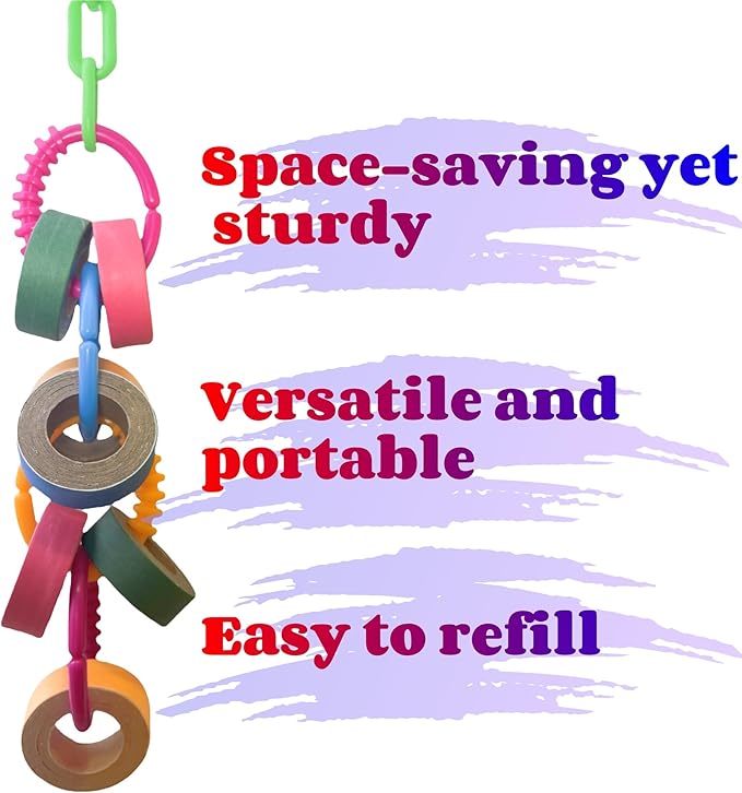 Bird Toys for Large & Medium Parrot Shredding Foraging Chewing Cardboard Bagles Hanging Toy 2PCS Bird Cage Accessories for Amazons Mini Macaws African Greys Cockatoos Eclectus Senegal Yellow