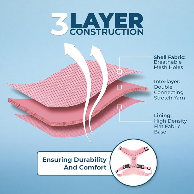 Voyager Step-in Lock Pet Harness - All Weather Mesh, Adjustable Step in Harness for Cats by Best Pet Supplies - Pink, XXS