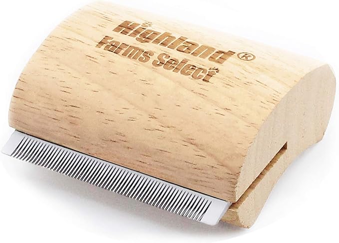 Deshedding Grooming Tool for Dogs, Cats & Horses, Ergonomic Design Wood Groom Brush, Professional Pet Groomer, Painlessly Remove for Short & Long Hair, Fur & Dirt - 2.5 Inches