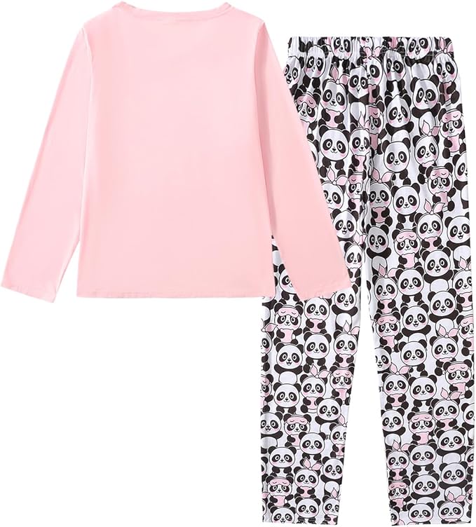 YIJIU Women's Sleepwear Long Sleeve Top and Pants Pajama Set Panda Print Nighty