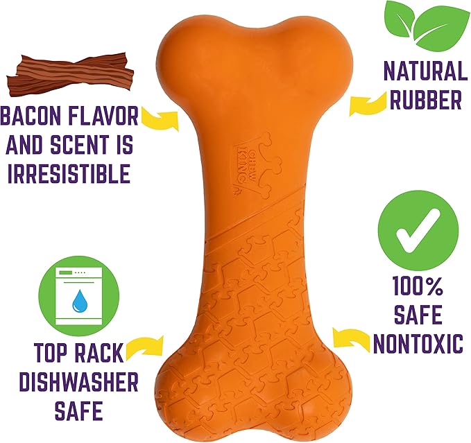 Chew King by Mammoth Bacon Flavor Rubber Bone