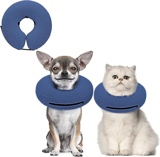 Supet Inflatable Dog Cone Collar for Dogs to Stop Licking, Dog Donut Collar After Surgery, Soft Pet Cone for Small Medium Large Dogs