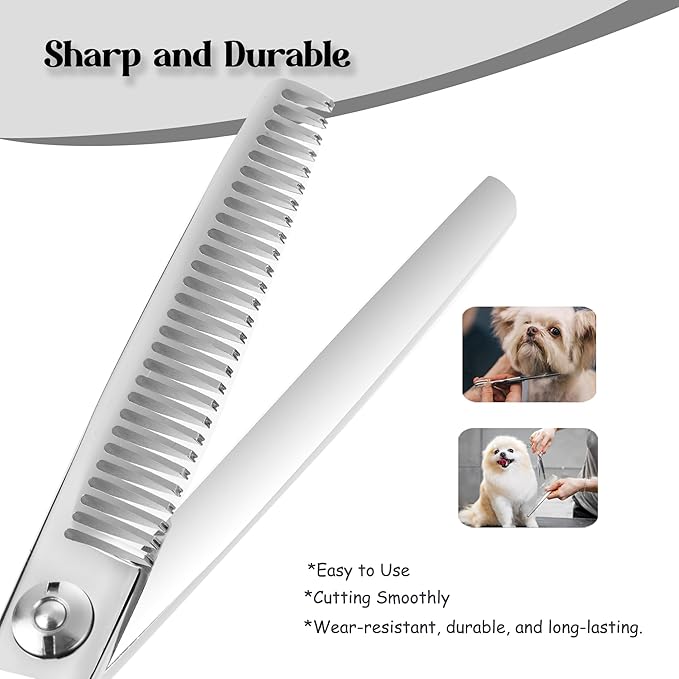 Dog Grooming Scissors 5 inch Small Thinning Scissors Super Light Professional 440C Stainless Steel Pet Shears for Trimming Face and Paws Nose Ear Easy Use.