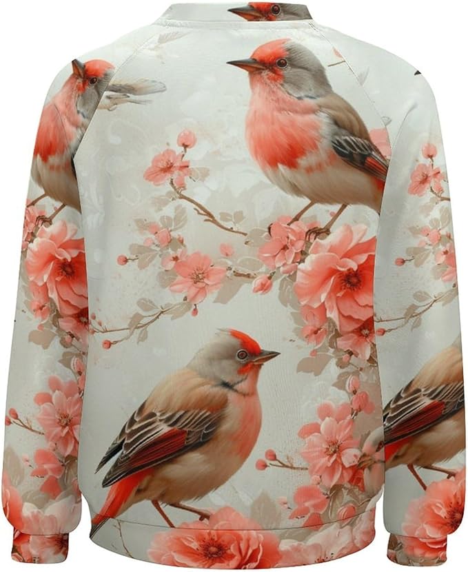 Womens Long Sleeve Tops Y2k Japanese Art Print Sweatshirts Fall Pullover for Women Crewneck Vintage Shirts Boho Tops