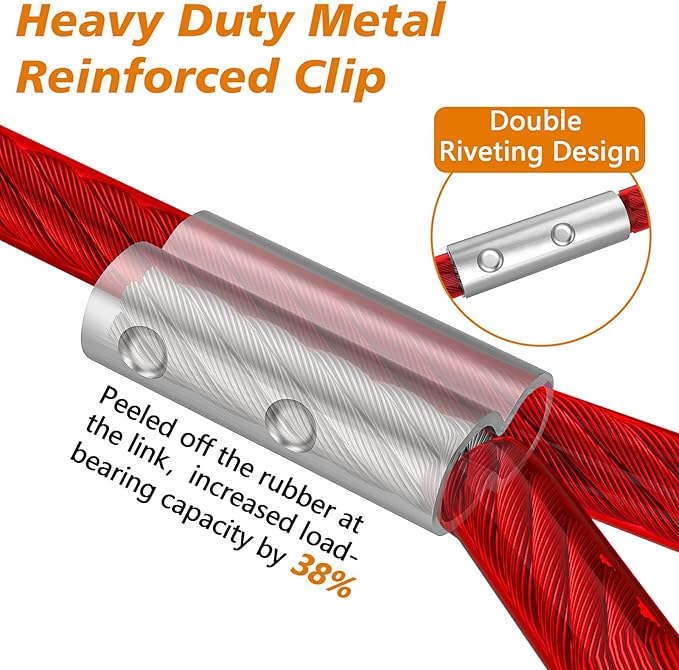 XiaZ Tie Out Cable, 20FT Dogs Leads for Yard, Heavy Duty Dog Tie Out Cable for Large Dogs Up to 250lbs, Durable Dog Runner Tether Line for Yard or Camping