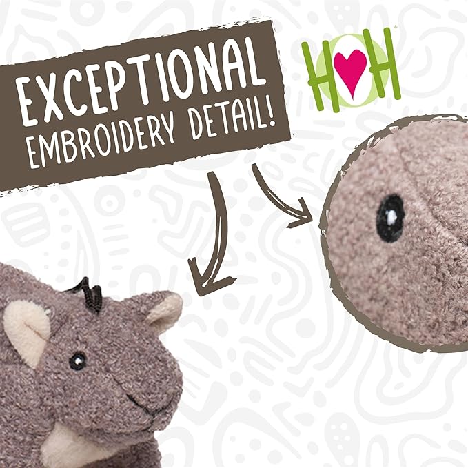 HuggleHounds Plush Dog Toy - Fuzzy Dog Toy, Soft Fleece, Interactive Durable Stuffed for Small and Large Breeds with Squeaker - Feller Squirrel, Small