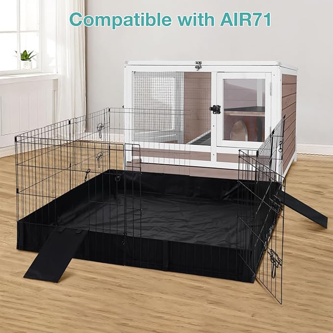 Guinea Pig Cage with Wooden Stand,Indoor Rabbit Hutch with 2 Stories,Hamster Cage with Anti Chew Ramp,Hideout, Platform, Pull Out Tray (Brown)