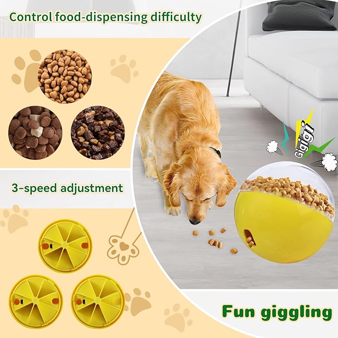 Treat Dispensing Dog Toys, Treat Ball for Large, Medium, Small Dogs, Dog Puzzle and Slow Feeder Dog Treat Ball, Mentally Boredom Stimulating Toys for Dogs, Dog IQ&Enrichment Toys for Smart Dogs