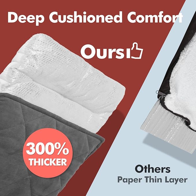 Mora Pets Self Heating Cat Bed Self Warming Cat Bed Thick Thermal Pet Bed Mat 36 x 24 Inches Removable Washable Cover for Outdoor Indoor Cats and Dogs Suede Grey Large