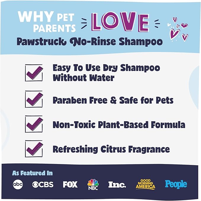 Pawstruck Natural No-Rinse Dry Shampoo for Dogs, Puppies, & Other Pets, Citrus & Rosemary - Waterless Deodorizing Spray Made in USA to Freshen & Remove Odors - 16 fl oz - Packaging May Vary