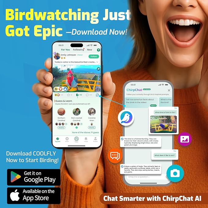 HIXX Smart Hummingbird Feeder with Camera Solar Powered, with Ant Moat & Bee Proof AI Bird Recognition, Easy Clean & Refill, with Coolfly Birdwatching APP, Ideal Gifts for Hummingbird Lover (Pink)