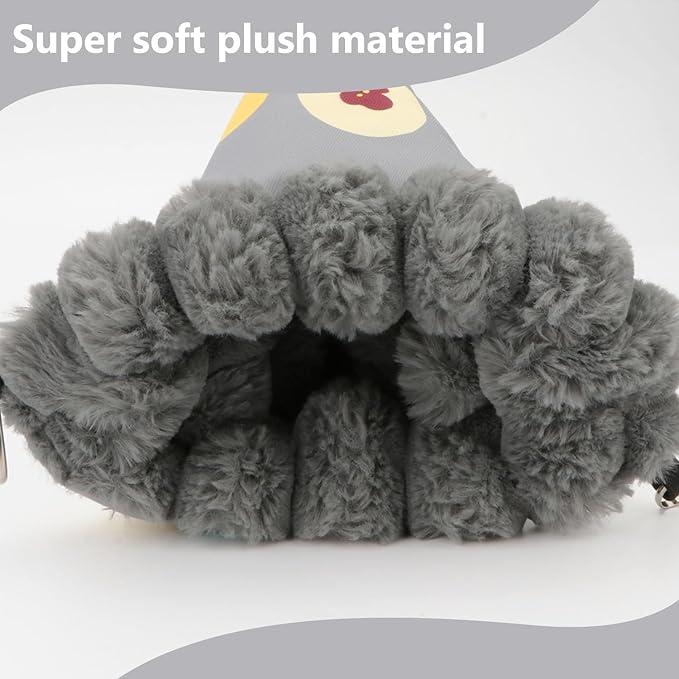 Wontee Bird Nest House Winter Warm Hanging Hammock Bird Bed Snuggle Hut for Parakeets Budgies Caique Conures Cockatiels (Large, Grey)