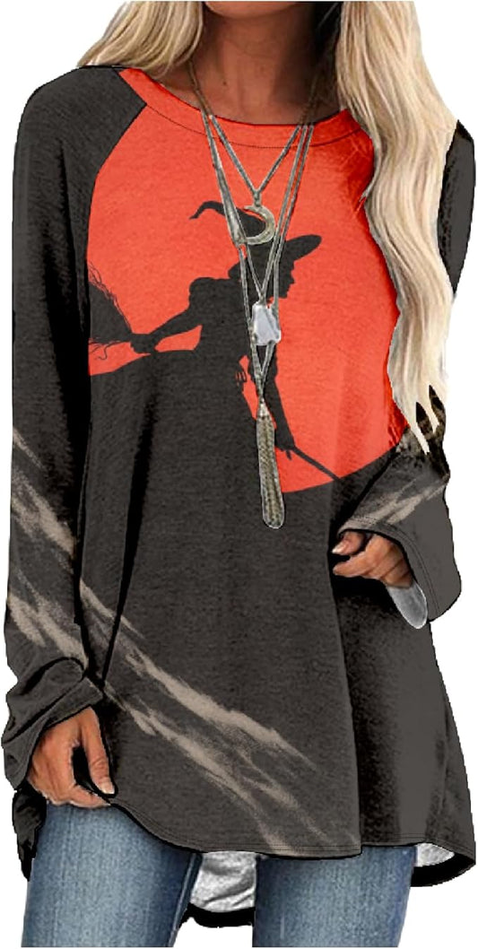 MARSVOVO Women Novelty Graphic Plus Size Sweater Crewneck Long Sleeve Cute Printed Loose Fit Casual Fall Sweaters Top