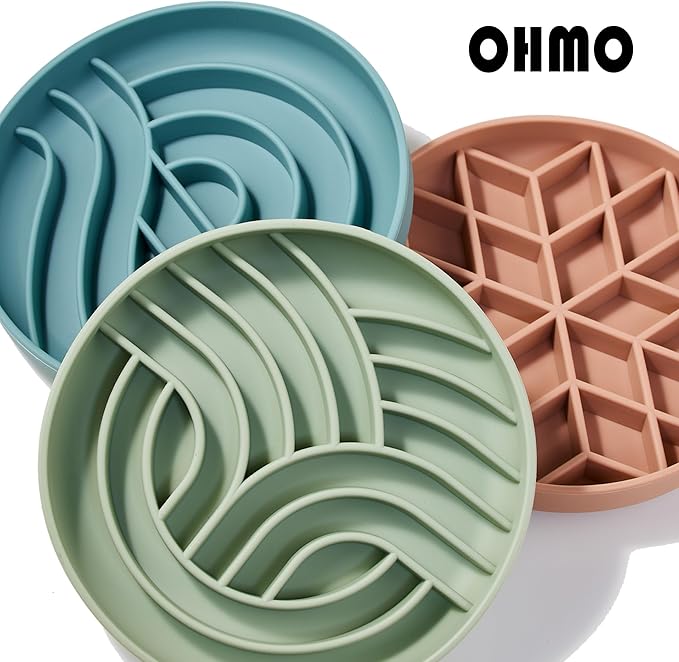 OHMO Slow Feeder Dog Bowls(Tree Life, Celestial) Enrichment Soft Silicone Food Safe Feeding Bowl Non Slip Suction Cup for All Breed Pet, Cat Slow Down Eating Dishes, Boredom and Anxiety Reducer