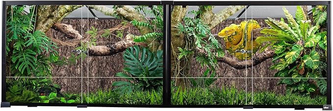 OIIBO Extra Large Reptile Terrarium 72" x 24" x 24" Reptile Tank, Upgrade Splicable Tank Can Be Used as 2 Separate Habitats, Giant Terrarium with Double Front Sliding Doors