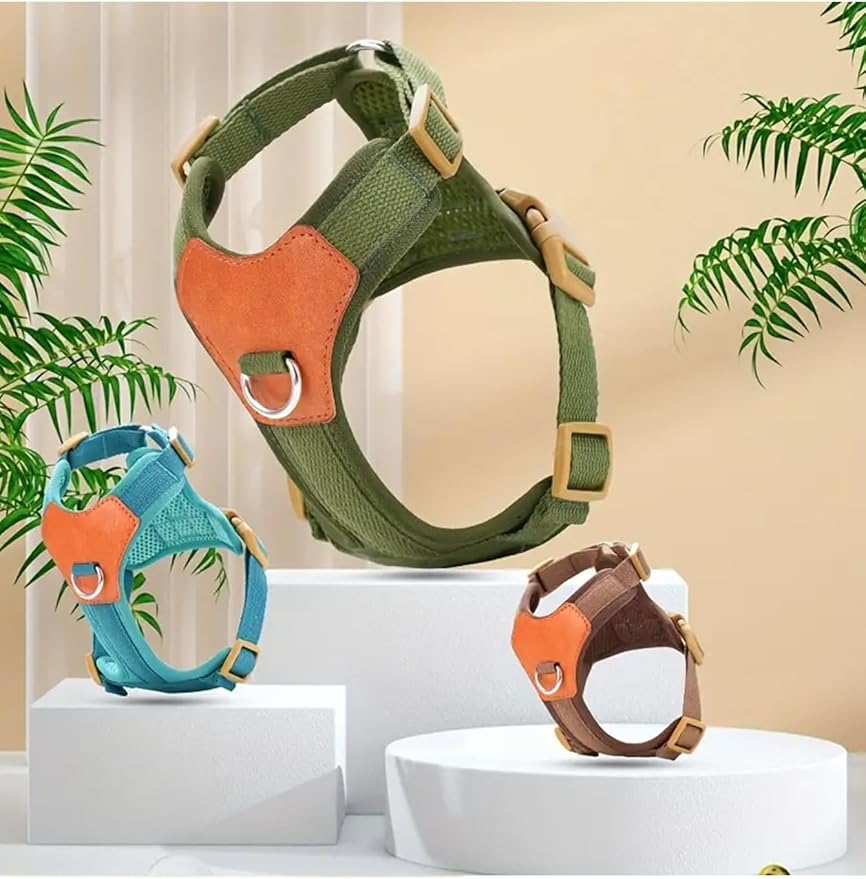 Blue XS No Pull Dog Harness for Small Dogs, Anti-Escape Easy Walk Puppy Harness with 2 Leash Clips, Adjustable Dog Vest Harness for Training Walking(Blue, XS)