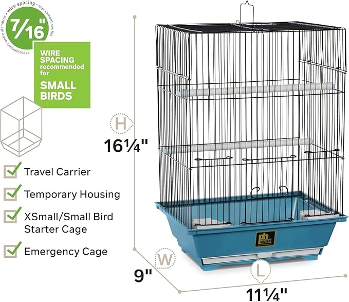 Mediterranean Mastery Bird Cage with Elegant Mediterranean-Inspired Design, Spacious Interior, Durable Construction, and Stylish Blue/Slate