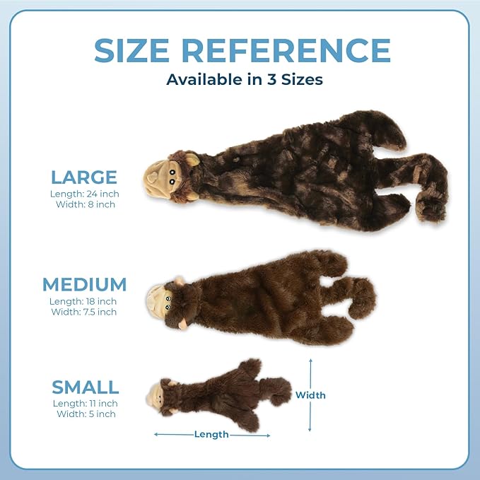 Best Pet Supplies Squeaky Dog Toys with Soft Durable Fabric for Small, Medium and Large Pets Interactive Toy for Indoor Play, Supports Active Biting and Play - Monkey, Squirrel, Small