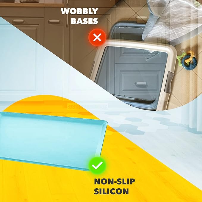 TidyFriend Dog Pee Pad Holder Tray Fits for 24” x 24” Wee Wee Pee Pads - Stable Grip, Raised Edges, Quick-Wipe Silicone Surface Dog Potty Tray Holder for Indoor Flooring Protection (Sky Blue)