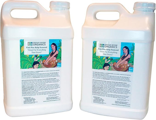 Fish & Kelp Blend Fertilizer - Omri Fertilizer for Plants (5 Gallons) - Liquid Organic Fish and Kelp for Turf, Flowers, Shrubs, Plants, Fruits & Vegetables