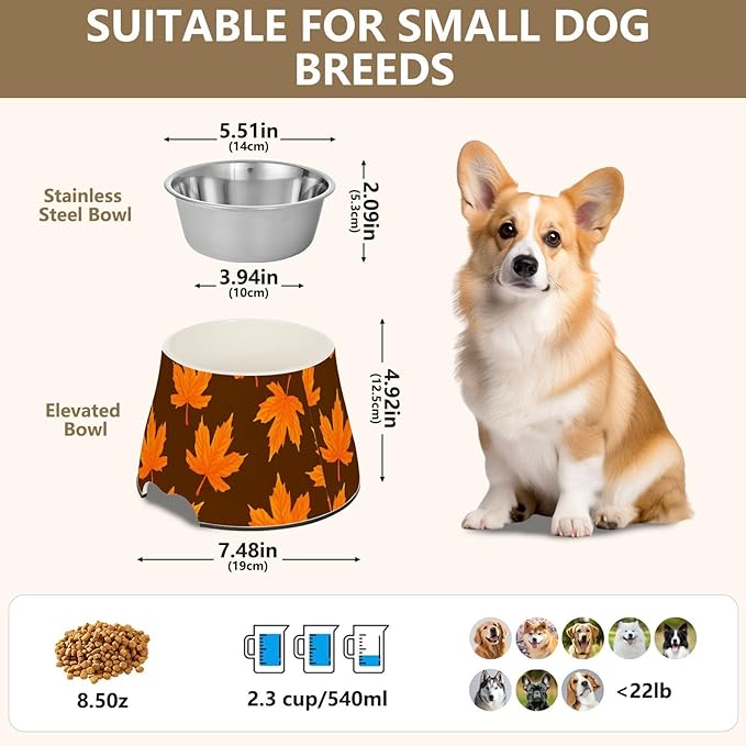 Dog Bowls Plant Brown Stainless Steel Dog & Cat Bowls for Pets Puppy Essentials Pet Supplies 2303043