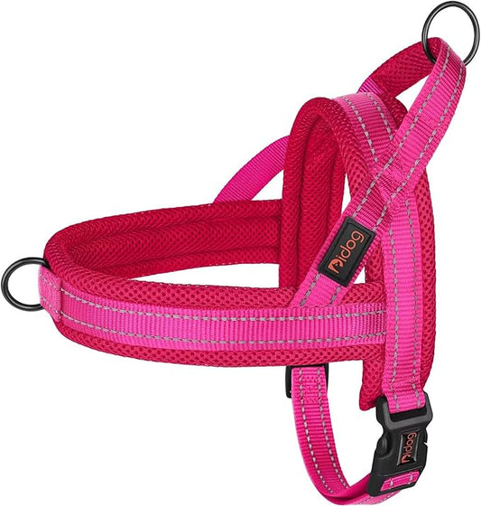 Didog No Pull Dog Harness with Soft Mesh Padded,Reflective & Quick Fit Light Weight Dog Strap Vest Harness,Easy for Walking Training (XS:Chest 15-18", Mesh-Hot Pink)