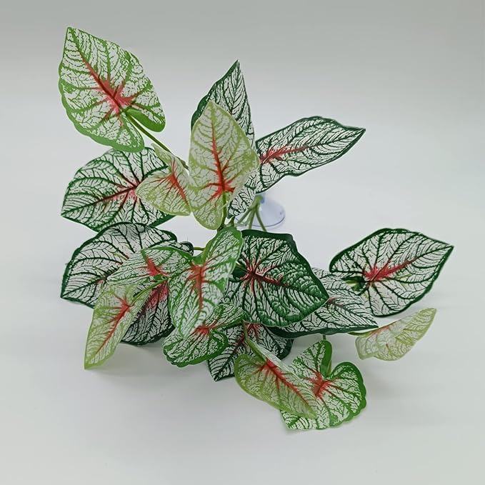 Reptile Plants for Bearded Dragon Tank Accessories, Terrarium Plant Artificial Decor for Snake Cage, Fake Plant for Leopard Gecko Habitat, Lizard Chameleon Ball Pythons (Group GN)