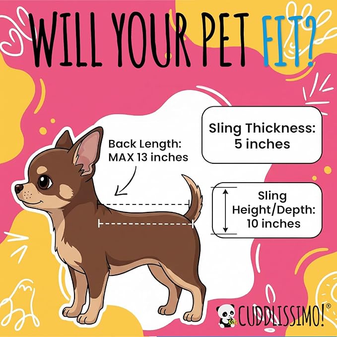 Pet Sling Carrier - Soft Front-Chest Holder Bag Pouch for Small Pets (Ideal for Dogs, Puppies & Cats 6–10 lbs) - Carefully Sized for Yorkie, Maltese, Chihuahua, Papillon Doggy -(Red-L)