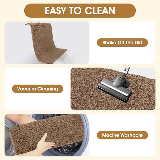 IM HOME Extra Large 60" x 36" Beige Dog Door Mats for Muddy Paws, Chenille Absorbent Dog Mat, Non Slip Heavy Mud Mat for Dogs, Soft Pet Bed Mat for Entryway, Mud Paws, Inside Floor