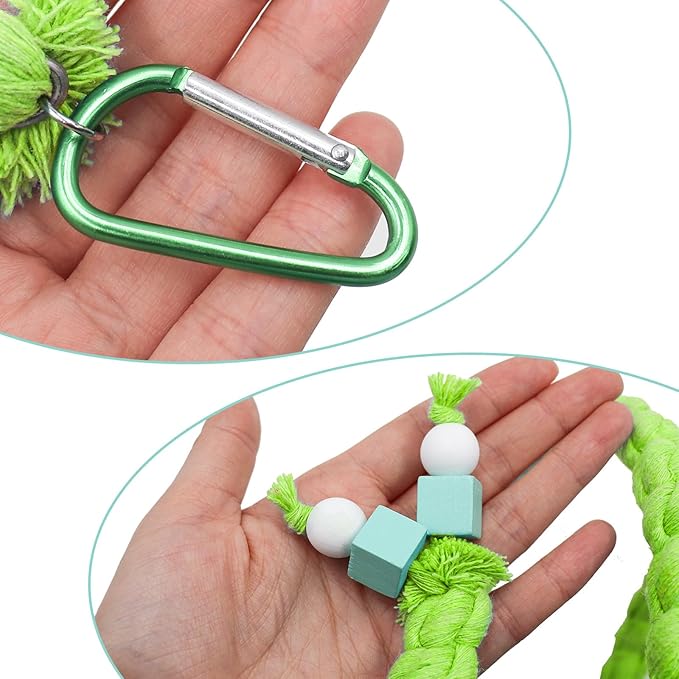 59 Inches Spiral Rope Perch, Swing, Cage Stand Pole Accessories, Climbing Toy for Parrot Parakeet Budgies Lovebirds Cockatiels (59"/1.5 M)