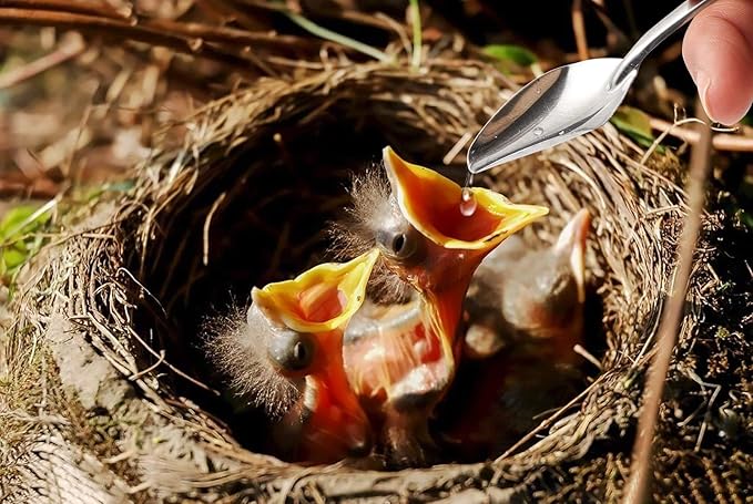 Baby Bird Feeding Syringe Feeding Tubes for Birds Parrot Hand Feeding Syringe with 6 Pcs Curved Gavage Tubes and Stainless Steel Metal Feeding Spoon (20ML)