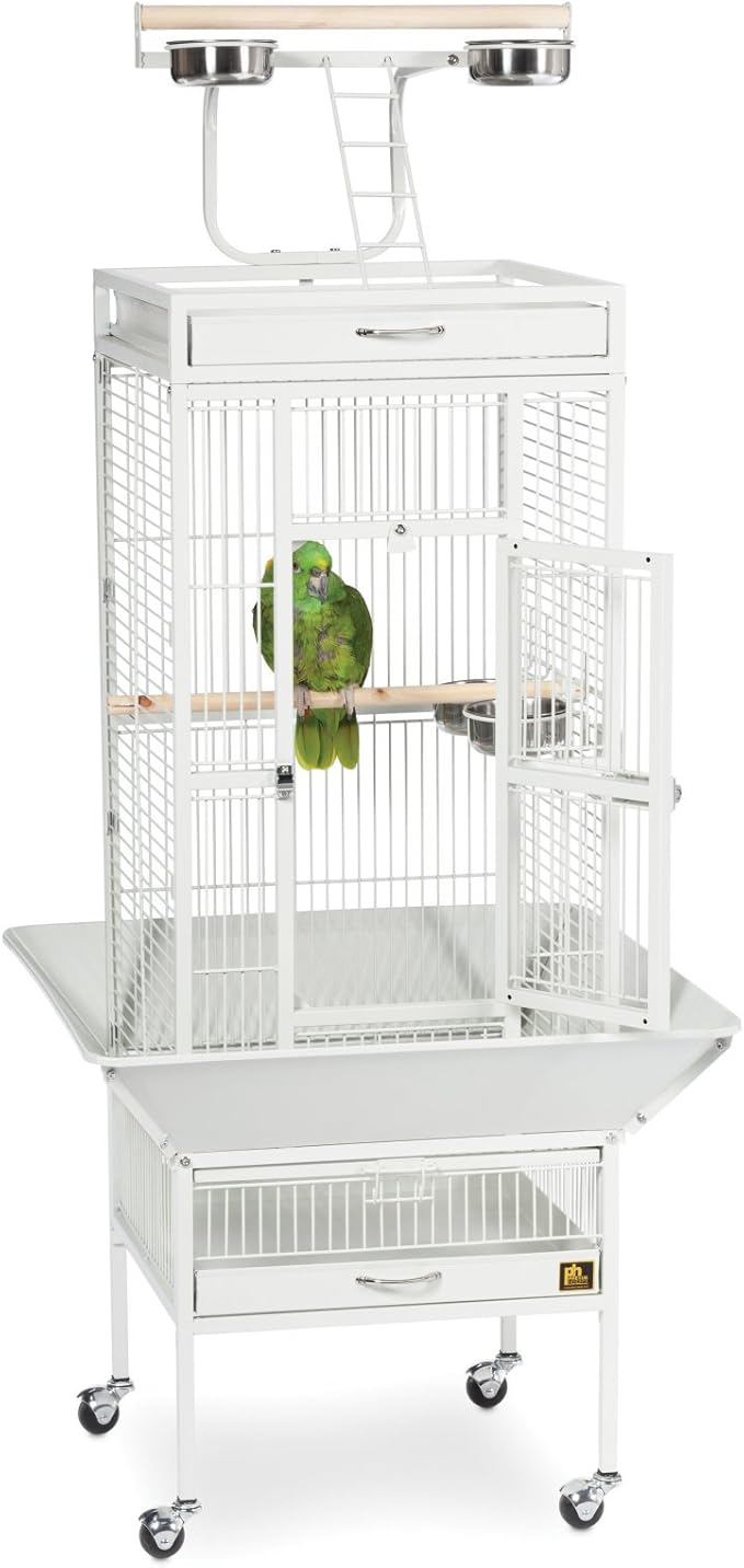 Prevue Pet Products Wrought Iron Select Bird Cage Black Hammertone 3151BLK, 18'' x 18'' x 57''