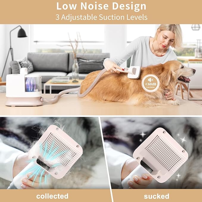 Redroad Dog Grooming Kit 16000Pa,Electric Clippers,Professional Pet Grooming Vacuum with 6 Pet Tools for for Dog and Cat, Vacuum Suction 99% Dog Cat Hair, P17