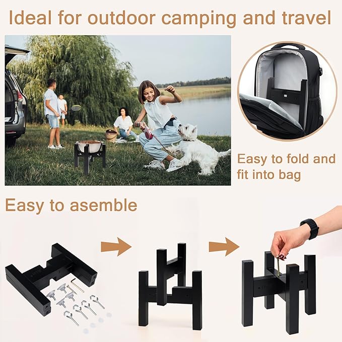 Elevated Dog Bowl Stand,Adjustable Dogs Food Stand for 6”-8” Bowls,Single DogBowl Holder 7” Tall for Cats and Small Dogs Black