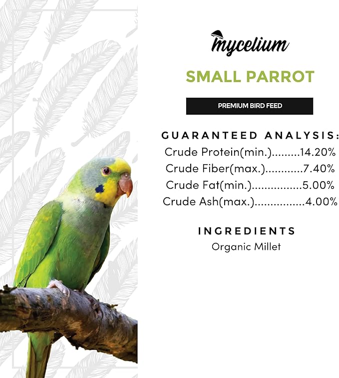 Mycelium Premium Millet – Organic, Non-GMO, High Nutritional Value Bird Food for Small Parrots, Sourced from Local USA Farms, Sustainable Farming, 5 lbs