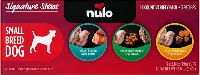 Nulo Signature Stews Variety Pack: Small Breed Wet Dog Food, 2.8 oz, Pack of 12