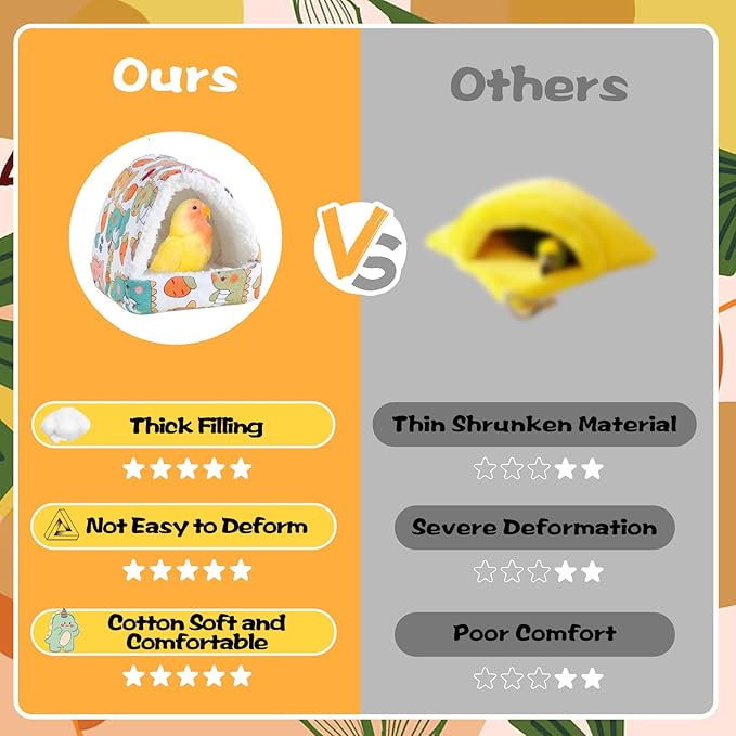 SUSOO Plush Warm Bird Nest House - Hanging Snuggle Bed Velvet Shed Hut Cage Fluffy Hideaway Winter Sleeping Hammock for Parrot Parakeet Conure Cockatiel Budgies Lovebird (White, L)