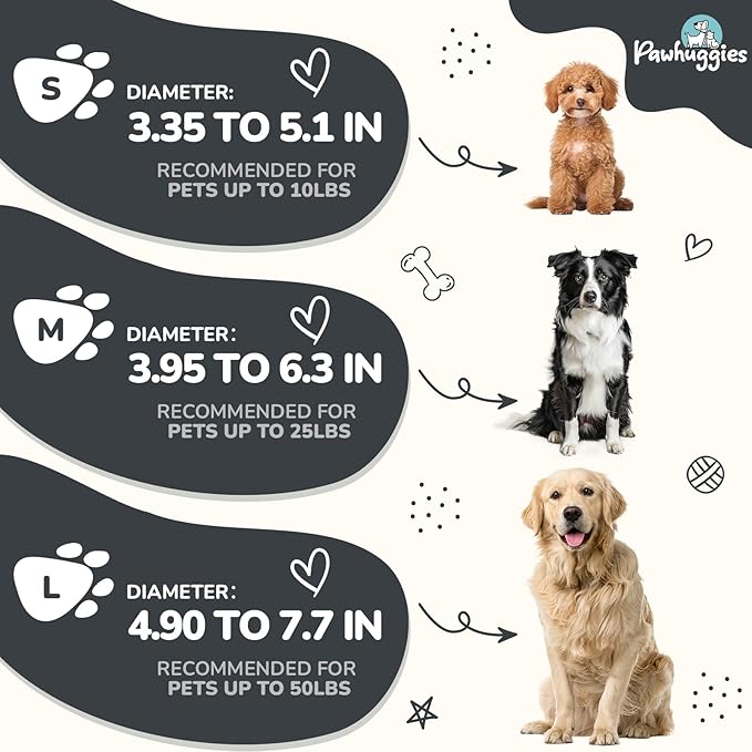 Grey Dog Collar for Large Dog, Breathable, Anti-Odor & Soft, Comfortable for Sensitive Skin Puppies, 90% Bamboo Rayon, Adjustable Quick-Release Buckle Pet Collar for Large Breeds