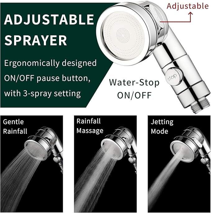 ZCONIEY Sink Faucet Sprayer Attachment Hair Pet Rinser Showerhead with Stop Water-saving Function
