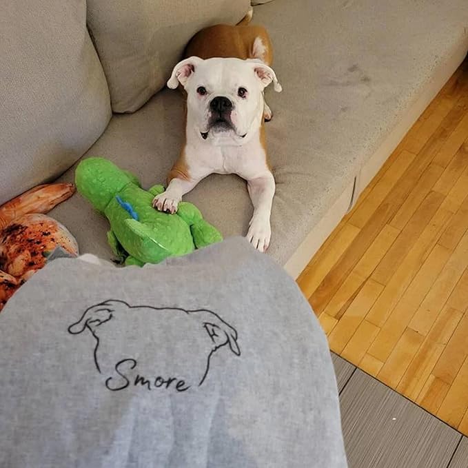 GODMERCH Customized Pet Embroidered Sweatshirt, Custom Dog Face Embroidered Sweatshirt, Dog Mom Sweater