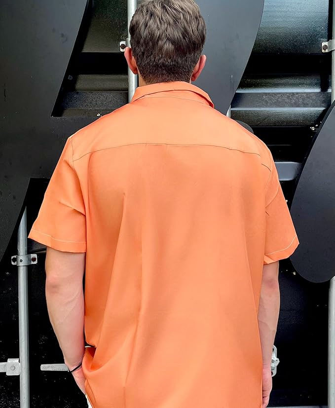 Men’s Hawaiian Shirt Western Cowboy Symmetrical Print Short Sleeve Button Down Casual Beach Holiday Summer Shirt