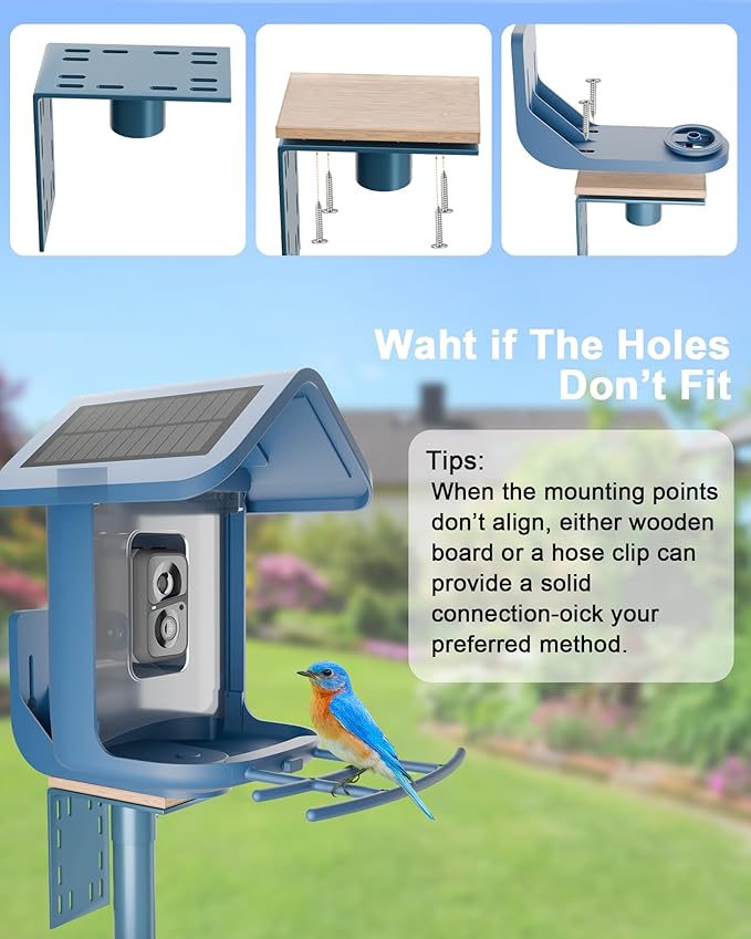 Bird Feeder Pole Stand – 90 Inch Height Feeding Station with 1-Inch Dia Heavy Duty for Hanging Feeders, Bird House Pole Mount Kit for Outdoor, Slip-Fit Connection, Blue