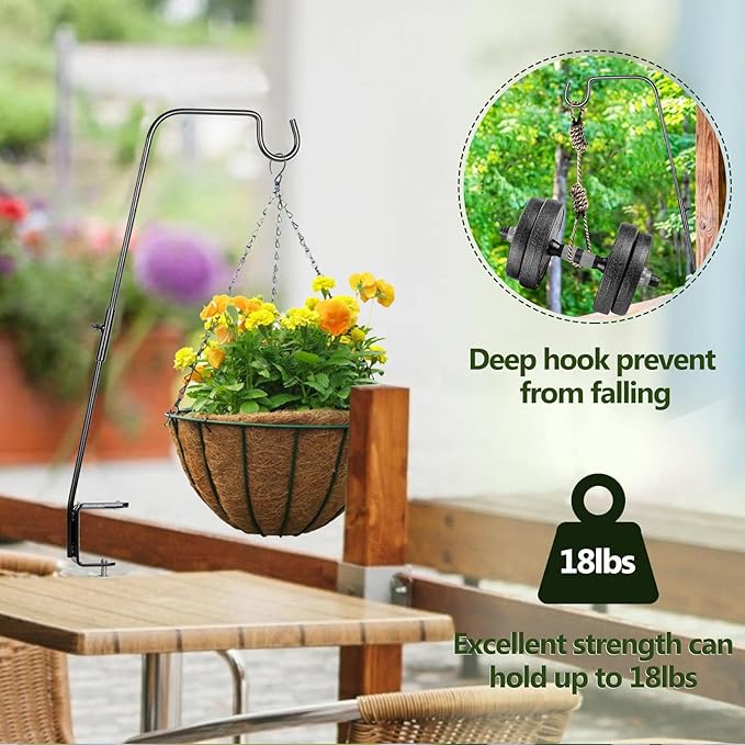 BOLITE Deck Hook, 28 Inch Bird Feeder Hanger for Hummingbird Feeders, Planters, Lanterns, Wind Chimes, Holiday Decorations and More, Heavy Duty