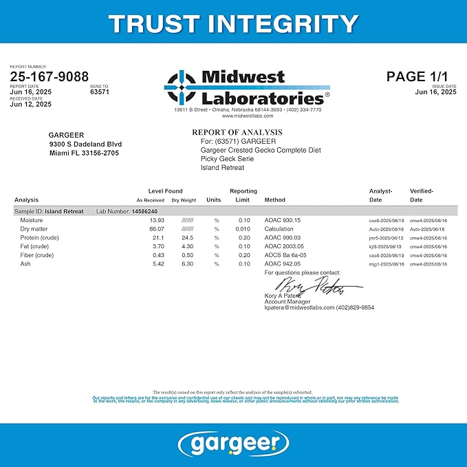 'Picky Geck' Island Retreat - Premium Crested Gecko Food | Sustained Energy & Immune Boost with Premium Tropical Fruit Blend | No Fillers, No Rice Bran - Only Premium Ingredients | 2oz