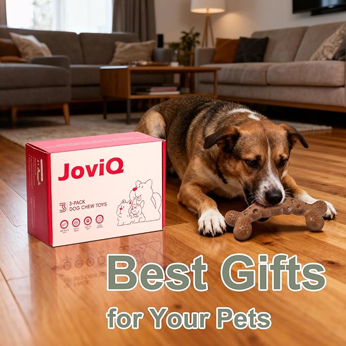 Dog Chew Toys for Aggressive Chewers 3 Pack Variety Flavored Indestructible Dog Bone Toy for Medium Large Breed to Keep Them Busy